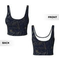 thumbnail image 5 of Fotbe Copper-Gold Gloss Outline Flower Pattern Womens' Sports Bra Longline Wirefree Padded with Medium Support Sports Moisture-Wicking Workou Vest,Tank Top-Large, 5 of 7