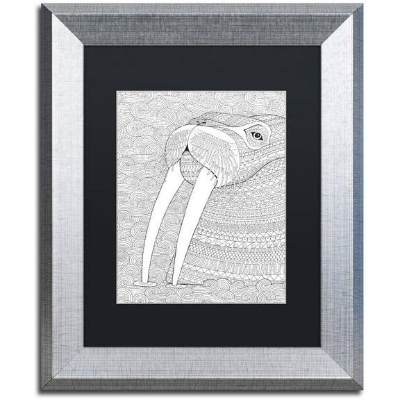 Trademark Fine Art "Animals 21" Canvas Art by Hello Angel, Black Matte, Silver Frame