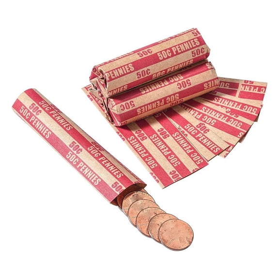 Vruelia Coin Wrappers, Penny, Red, 100 Count