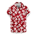 thumbnail image 2 of SGFCWSX Men's Hawaiian Shirt Short Sleeve Button Down, Graphic Print Lightweight Breathable Summer Beach Vacation Casual Wear Red Size 4XL, 2 of 4