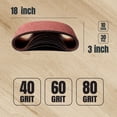 thumbnail image 2 of Cintas abrasivas POWERTEC 3 x 18 pulgadas 30PK 40/60/80 Grits, 2 of 7