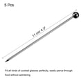 thumbnail image 2 of Uxcell Palillos de Cóctel de Metal 5 Piezas, Palillo de Cóctel de Acero Inoxidable Reutilizable en Forma de Bola para Bebidas, Frutas Negro, 2 of 5