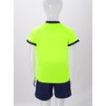 thumbnail image 4 of inlzdz Boys Sport Tracksuit Football Soccer Jersey Training Workout Sportwear Short Sleeve T-shirts Fluorescent Green 3XS, 4 of 7