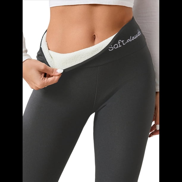 Leggings de Cintura Alta y Gruesos para Mujer: Pantalones de Yoga, Ciclismo y Entrenamiento con Control de Abdomen Sin Transparencias. Inglés y Gris Oscuro M