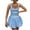 Light Blue, variant on WIZUTIZ Sundresses for Women Trendy Swing High Rise Mini Dress Solid Pleated Dress U Neck Sleeveless Beach Dress for Women's Tunic Peplum Linen Vacation Dress Blue L