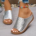 thumbnail image 4 of Dakaela Womens Summer Beach Sandals Open Toe Wedge Slides Ladies Comfortable Dressy Platform Slippers, 4 of 7
