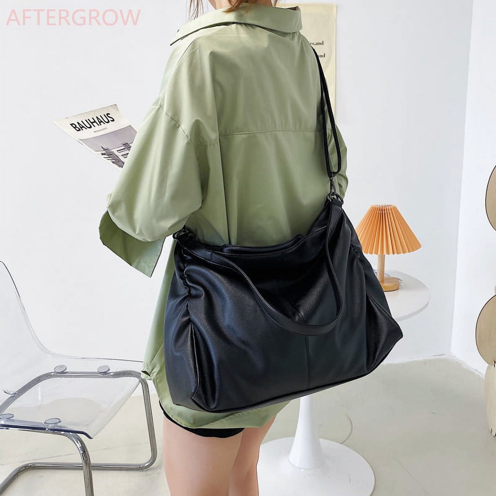 CoCopeaunt Big Black Tote Bags for Women Large Hobo Shopper Bag Roomy Handbag Soft Leather Crossbody Bag Ladies Travel Shoulder Bag