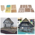 thumbnail image 1 of Juego de 2 Rompecabezas 3D de Construcción DIY en Miniatura 1/35, Diseño de Escena de Mesa de Arena con Ruinas de Madera Hugo casa de modelos de construcción, 1 of 8