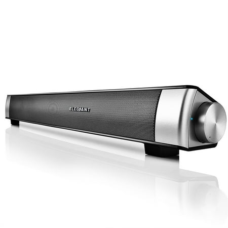 - SoundBar, ELEGIANT 10W Super Stereo TV Soundbar Speaker, bluetooth 4.0 Wireless USB Powered Multimedia Speaker Home Theater Music Sound Box for Laptop PC Smartphone