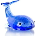 thumbnail image 1 of H&D Blue Whale Sculpture Glass Whale Figurine Hand Blown Sea Animal Ornament, 1 of 7