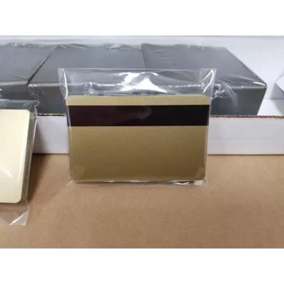 Gold Pvc Cards W/ Hico 3 Track Magnetic Stripe - Cr80.30 Mil - Pack Of 10 Seal