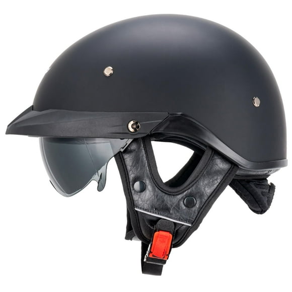 Casco VCOROS VHF04 aprobado por el DOT, cara semiabierta, negro mate, L