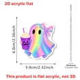 thumbnail image 3 of Bow Ghost Acrylic Hanging Charm 2D Flat Halloween Decor Pendant Multi Style For Backpack Christmas Tree Home Party Holiday Scene Ornament.F, 3 of 7
