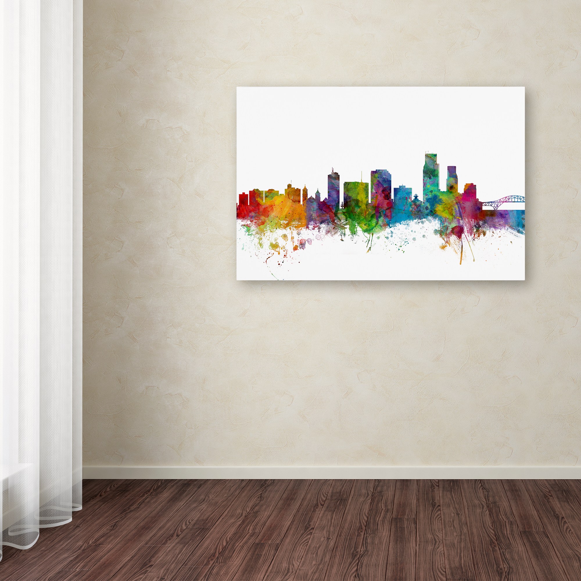 Trademark Fine Art "Corpus Christie Texas Skyline" Canvas Art by Michael Tompsett