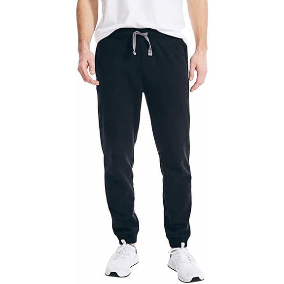 Nautica Men's Midweight Fleece Jogger (Small, True Black)