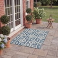 thumbnail image 3 of SAFAVIEH Courtyard Beckah Geometric Indoor/Outdoor Area Rug, Navy/Grey, 2' x 3'7", 3 of 8