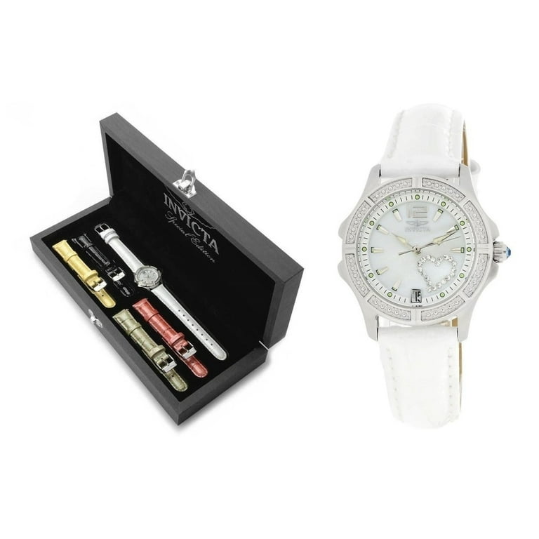 Invicta Women s 21783 Wildflower Quartz 3 Hand MOP 5 Leather Bands Watch Set Walmart