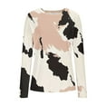 thumbnail image 7 of Uoodti Long Sleeve Shirts for Women Slim Fitted Stretchy Crewneck Knit Sweaters Women's Heart Print Ribbed Tops Fall Gift Casual, 7 of 7