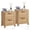 Natural, variant on LELELINKY Farmhouse Nightstand with Charging Station, 2-Drawer Wood End Table for Bedroom, Walnut