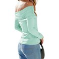 thumbnail image 5 of Women's Off The Shoulder Tops Long Sleeve Slim Fitted Y2K Sexy Going Out Nightout Blouse Shirts, 5 of 6