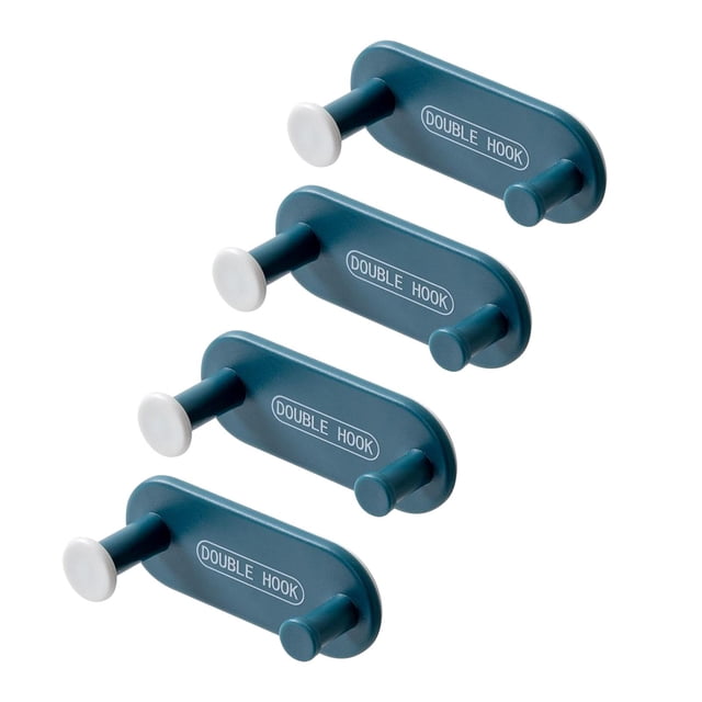 4 piezas / paquete s adhesivos súper fuertes s de pared de plástico ABS resistente a corrosión para puertas de cocina, baño y of Azul Macarena Ganchos autoadhesivos
