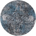 thumbnail image 1 of Ahgly Company Indoor Round Mid-Century Modern Blue Oriental Area Rugs, 5' Round, 1 of 6