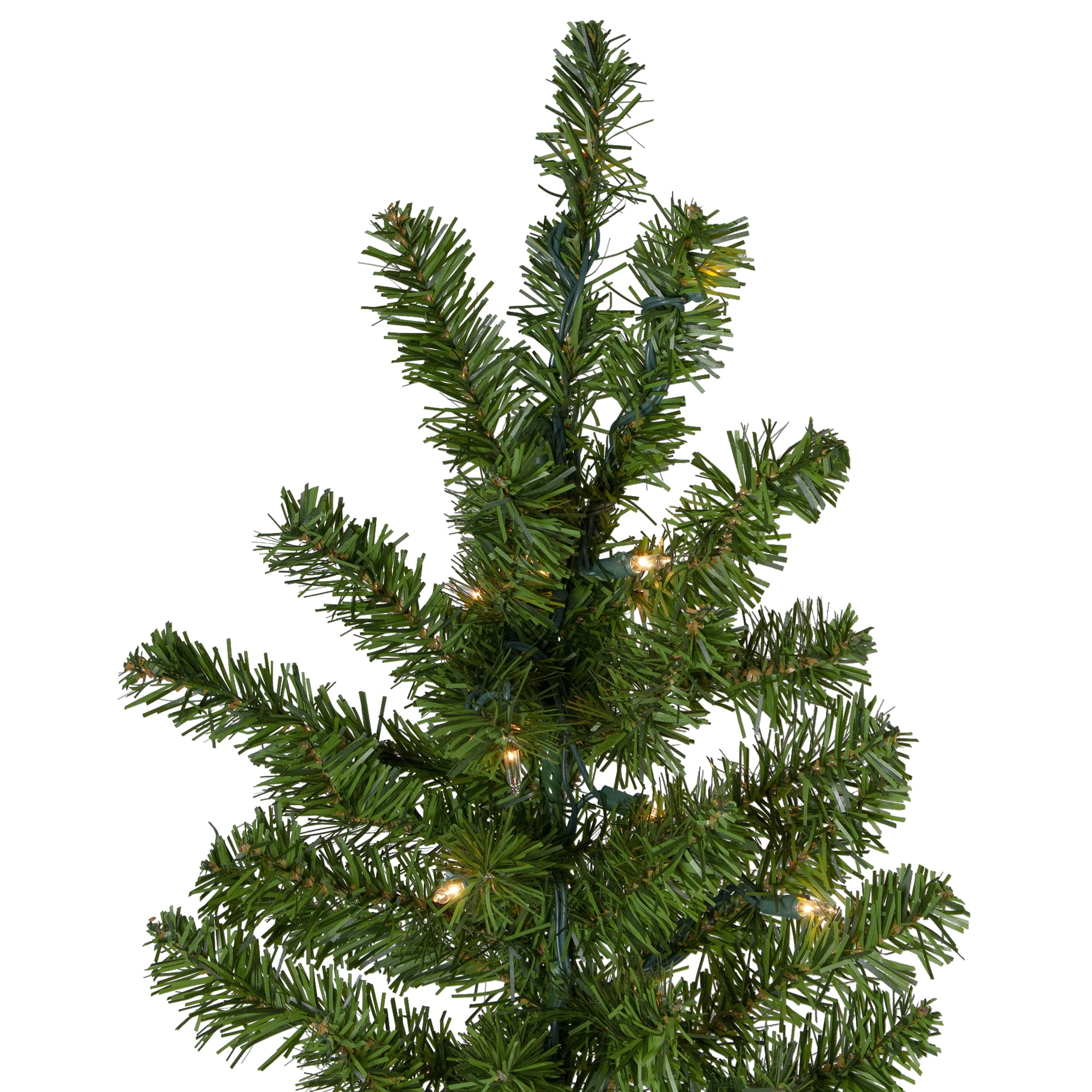 6.5' Pre-Lit Canadian Pine Slim Artificial Christmas Wall Tree Clear