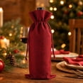 thumbnail image 4 of Tyidzon 10 Pcs Christmas Wine Bottle Gift Bags, 13.8 x 5.9 in Reusable Drawstring Fabric Pouches for Holiday Party Presents, 4 of 8