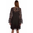 thumbnail image 2 of Scully Women's Lace Crochet Long Bell Sleeve Mini Dress Black X-Large  US, 2 of 2