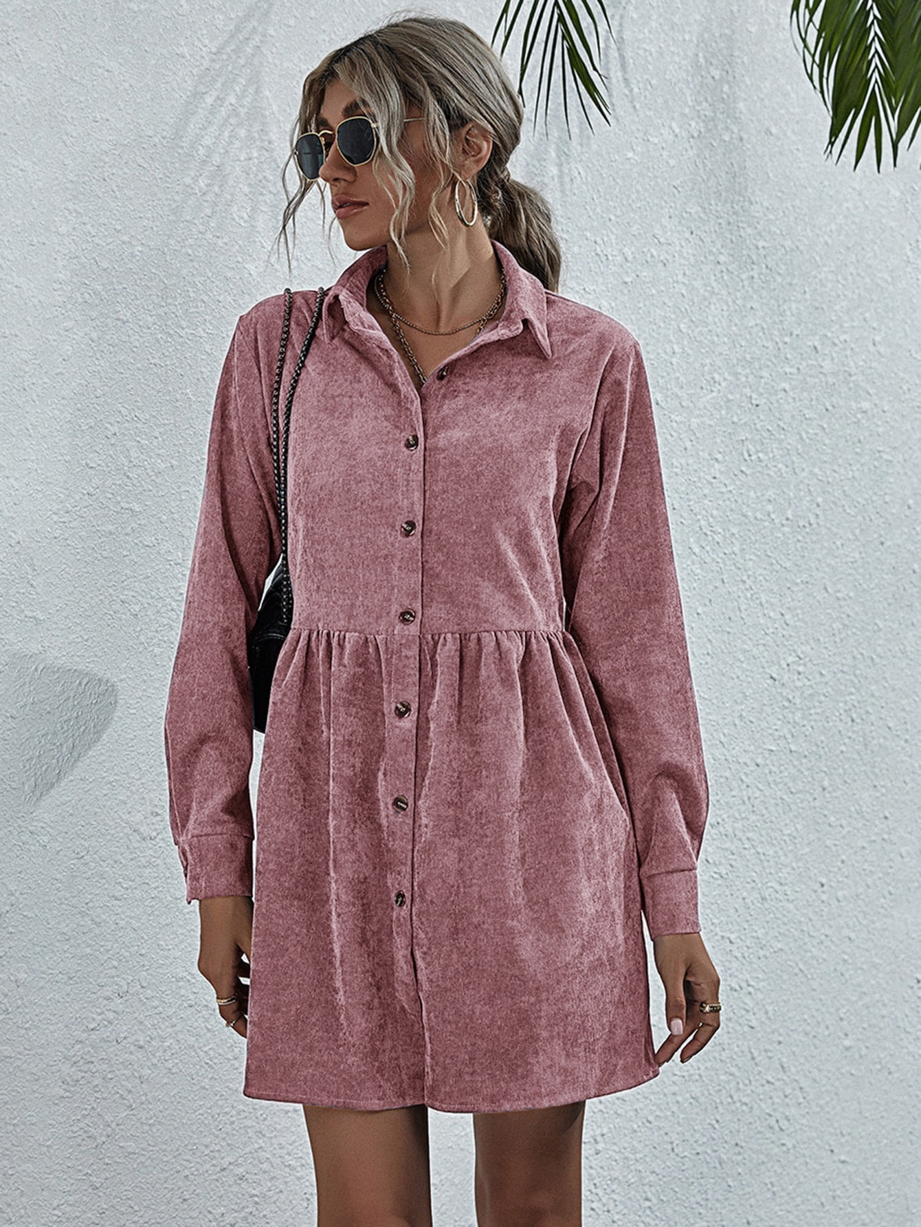 Women's Corduroy Button Front Shirt 