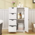 thumbnail image 2 of Costway Wooden 4 Drawer Bathroom Cabinet Storage Cupboard 2 Shelves Free Standing White, 2 of 10