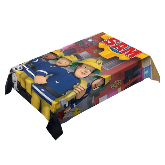 Fireman Sam-theme square tablecloth has an iconic print, fits most tables, and is easy to care for perfect gifts for fans friends and family，55" x 71"（140*180cm）