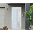 thumbnail image 3 of Front Exterior Prehung Metal-Plastic Door Frosted Glass / Manux 8088 White Silk / Office Commercial and Residential Doors Entrance Patio Garage 36" x 80" Left-hand Inswing, 3 of 5