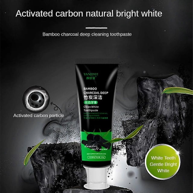 3pcs Bamboo Charcoal Deep Toothpaste Teeth Fluoride Free ,Clean White Toothpaste