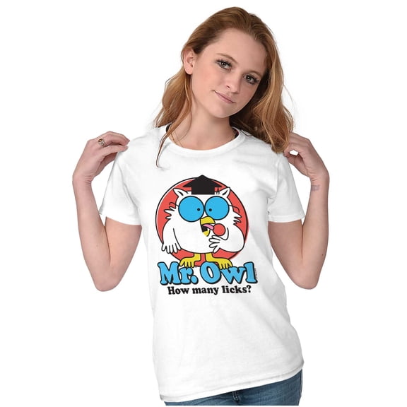 Tootsie Pop Mr Owl How Many Licks Womens Slim Fit Graphic Tee Brisco Brands S