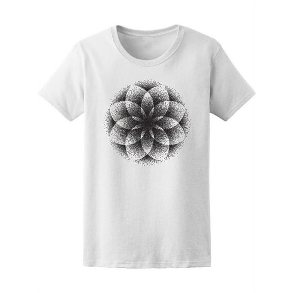 Sacred Geometry Gray Flower Tee Women's -Image by Shutterstock