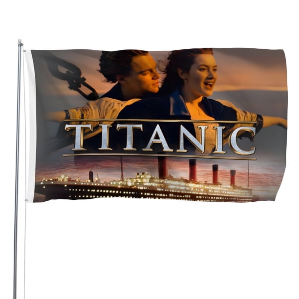 Titanic Bandera impresa con temática, regalo perfecto para fanáticos, amigos y familiares, y adecuada para actividades al aire libre e interiores, decoraciones de fiesta. 90 cm × 150 cm.