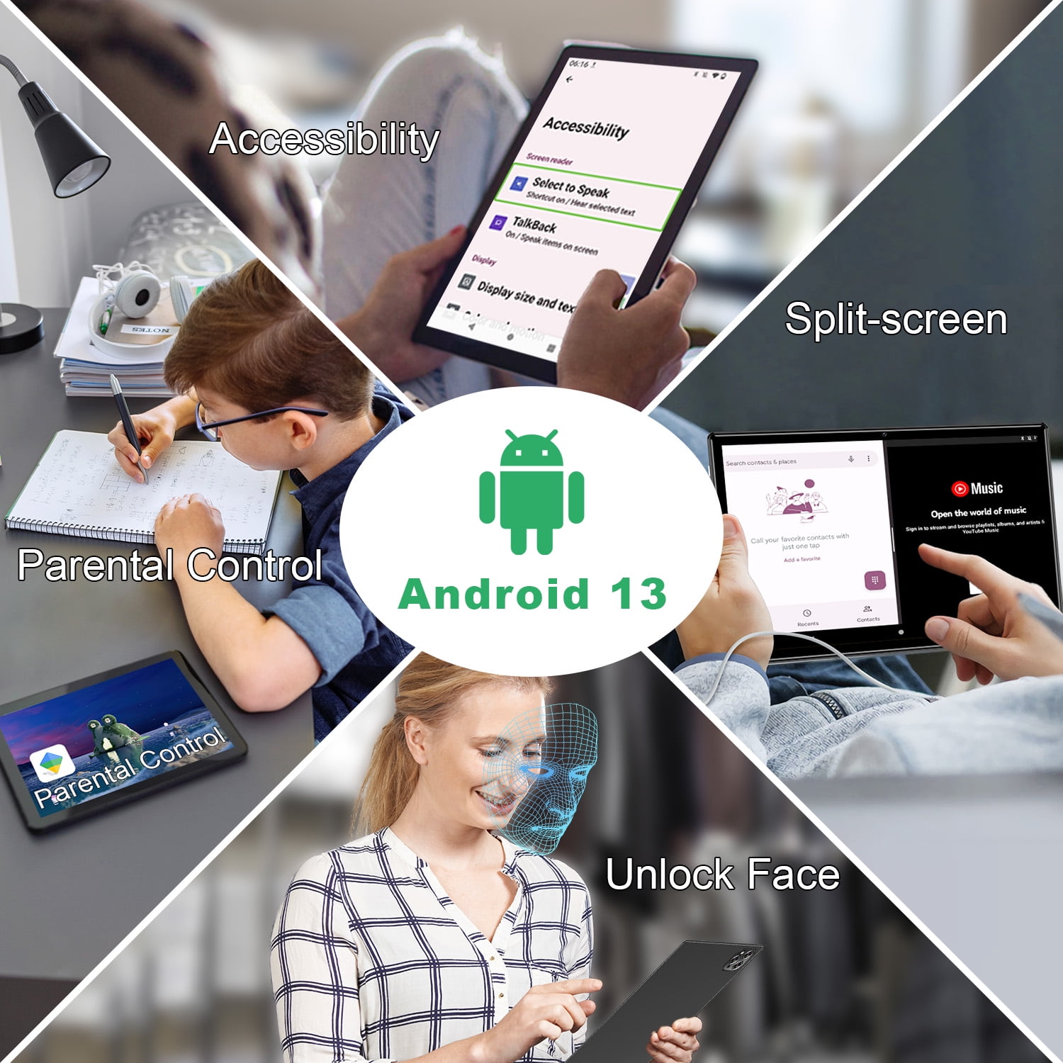 Android 13 Tablet, Android Tablet with SIM Card Slot Unlocked , 4G LTE GSM Cellular Phone Tablet with Octa-Core 6GB RAM 128GB ROM GPS WiFi Case Dual Camera Speaker, 10 Inch