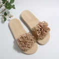 thumbnail image 6 of Quaouag Women's 3D Floral Applique Decor Open Toe Flip Flop Sandals Casual Outdoor Flat Slippers, 6 of 9