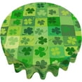 thumbnail image 2 of St Patricks Day Tablecloth Shamrock Spring St Patrick''s Day Tablecloth Round 60 Inch Waterproof Green Plaid Table Cloth for Dining Room Kitchen Table Party Indoor Outdoor St Patricks Decoration, 2 of 6