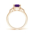 thumbnail image 2 of ANGARA Natural Vintage Style Oval 1.15 ct Amethyst Ring with Diamond Accents in 14K Rose Gold for Women (Size-8x6mm) | February Birthstone, Anniversary, Jewelry Gift for Women | Natural Amethyst Ring, 2 of 8