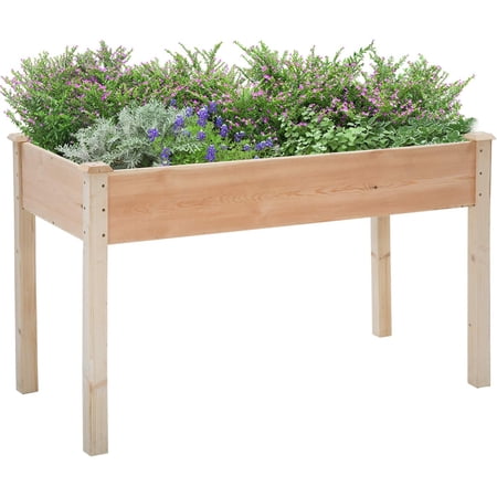 YRLLENSDAN 49L×24W×29H Wood Raised Garden Bed  Large Outdoor Planters for Outdoor Plants Raised Bed Planter Box Raised Garden Beds with Legs
