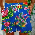 thumbnail image 6 of Penkiiy Chinese Style Big Peony Red Shorts Pant for Men Mens Summer Casual Swim Trunks, 3D Print Fashion Board Shorts Beachwear Pants XL Blue, 6 of 9