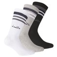 thumbnail image 1 of Calcetines de Tenis Unisex Diadora - Paquete de 3, Logotipo, Rayas Negro/Gris/Blanco 39-42, 1 of 7