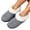 Gray, variant on Women Fuzzy Fleece Collar Closed Back House Slippers, Suede Upper Embroidery Warm Winter Mules, Non Slip Soft Sole Indoor Bedroom Shoes Red 36