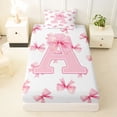 thumbnail image 3 of Erosebridal Initial Alphabet A Twin Sheet Sets,Dreamy Princess Bowknot Bedding For Bowtie Girls 3-Piece, 3 of 6