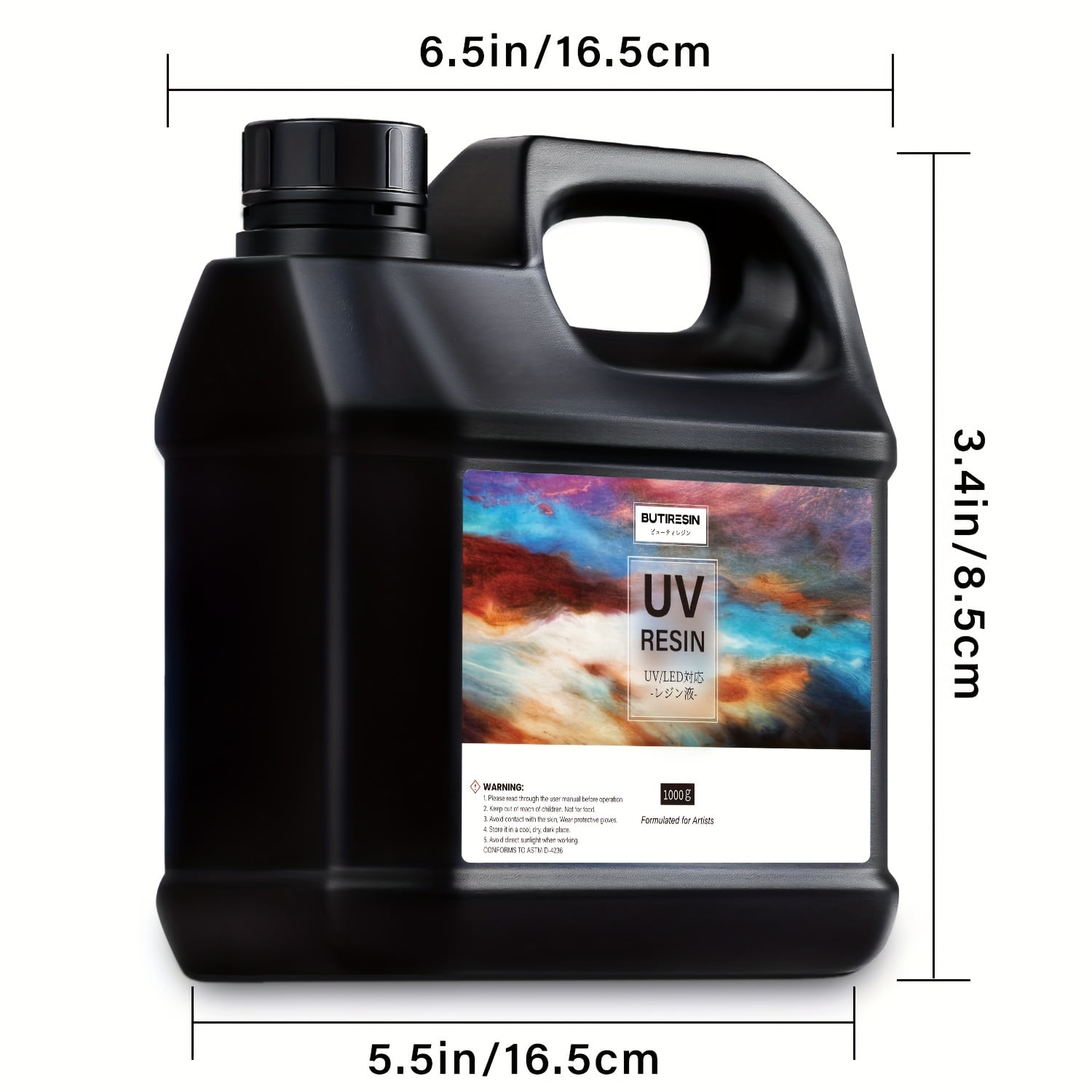 BUTIRESIN UV Resin 1000g UV Epoxy Resin Crystal Clear Ultraviolet Curing Epoxy Resin Kit for DIY Jewelry Making, Craft Decoration - Hard UV Glue Solar Cure Sunlight Activated Resin for Beginner