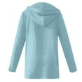 thumbnail image 6 of Womens Athletic Tops Shirts Long Sleeved Loose And Comfortable Pocket Hoodie Womens Clothes,Blue,XL, 6 of 7