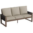 thumbnail image 6 of EAGLE PEAK Natural Real Wood Cedar 77.6" Wide Outdoor Sofa with Beige Cushions for Garden, Yard, Porch, Balcony, 6 of 9