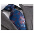 thumbnail image 1 of Men's Fashion Blue Red Paisley Silk Neck Tie With Gift Box, 1 of 1